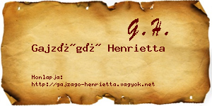 Gajzágó Henrietta névjegykártya