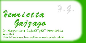 henrietta gajzago business card